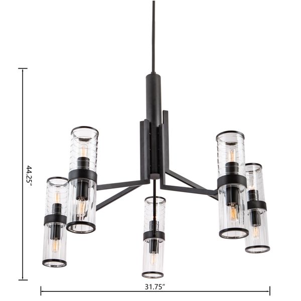 Stripe 31.75'' Wide 10-Light Chandelier - Matte Black
