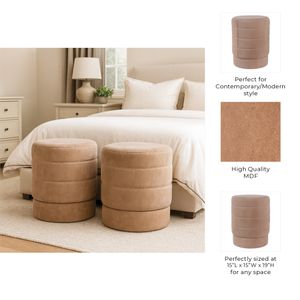 CALESTONE BROWN OTTOMAN 19 (IN) 9