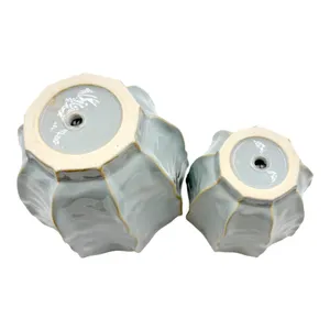 ASHTON SET OF 2 BLUE PLANTER 7 (IN) 5
