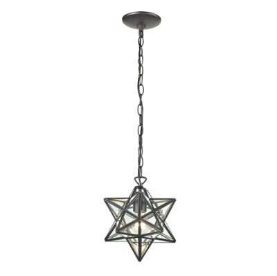 Moravian Star 12″ Wide 1-Light Mini Pendant - Oil Rubbed Bronze