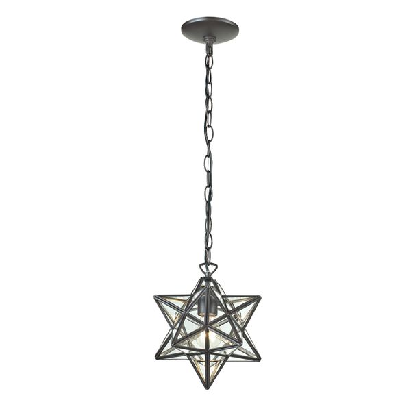 Moravian Star 12'' Wide 1-Light Mini Pendant - Oil Rubbed Bronze