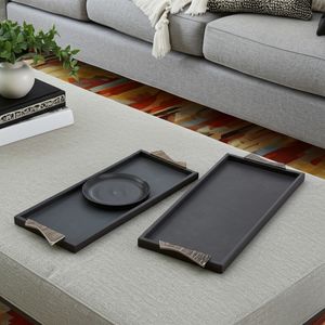 KIRBYTON SET OF 2 GRAY TRAY 1 (IN) 2
