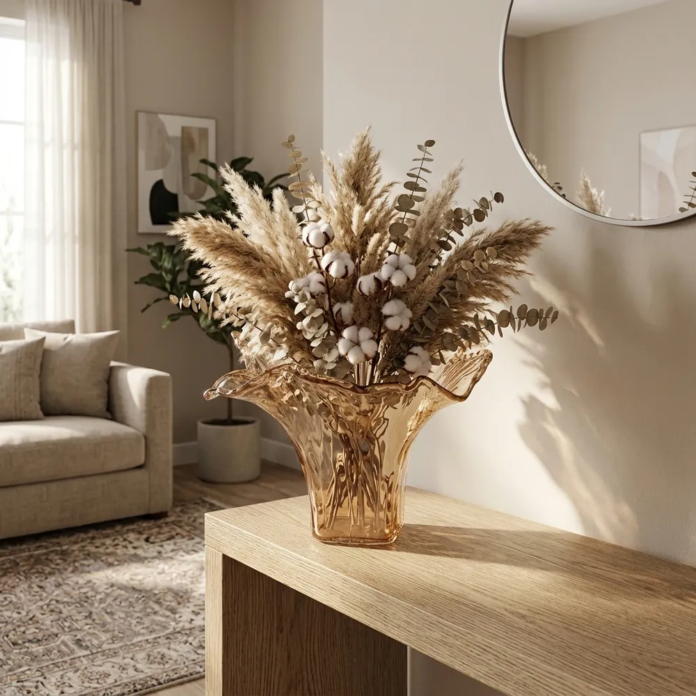 CLAYMORE BROWN GLASS VASE 12 (IN)