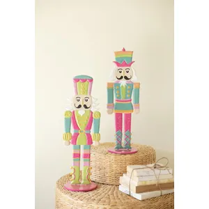 Set of 2 Painted Metal Vibrant Tabletop Nutcrackers 6