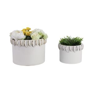 GARLANDWELL SET OF 2 WHITE PLANTER 9 (IN) 3