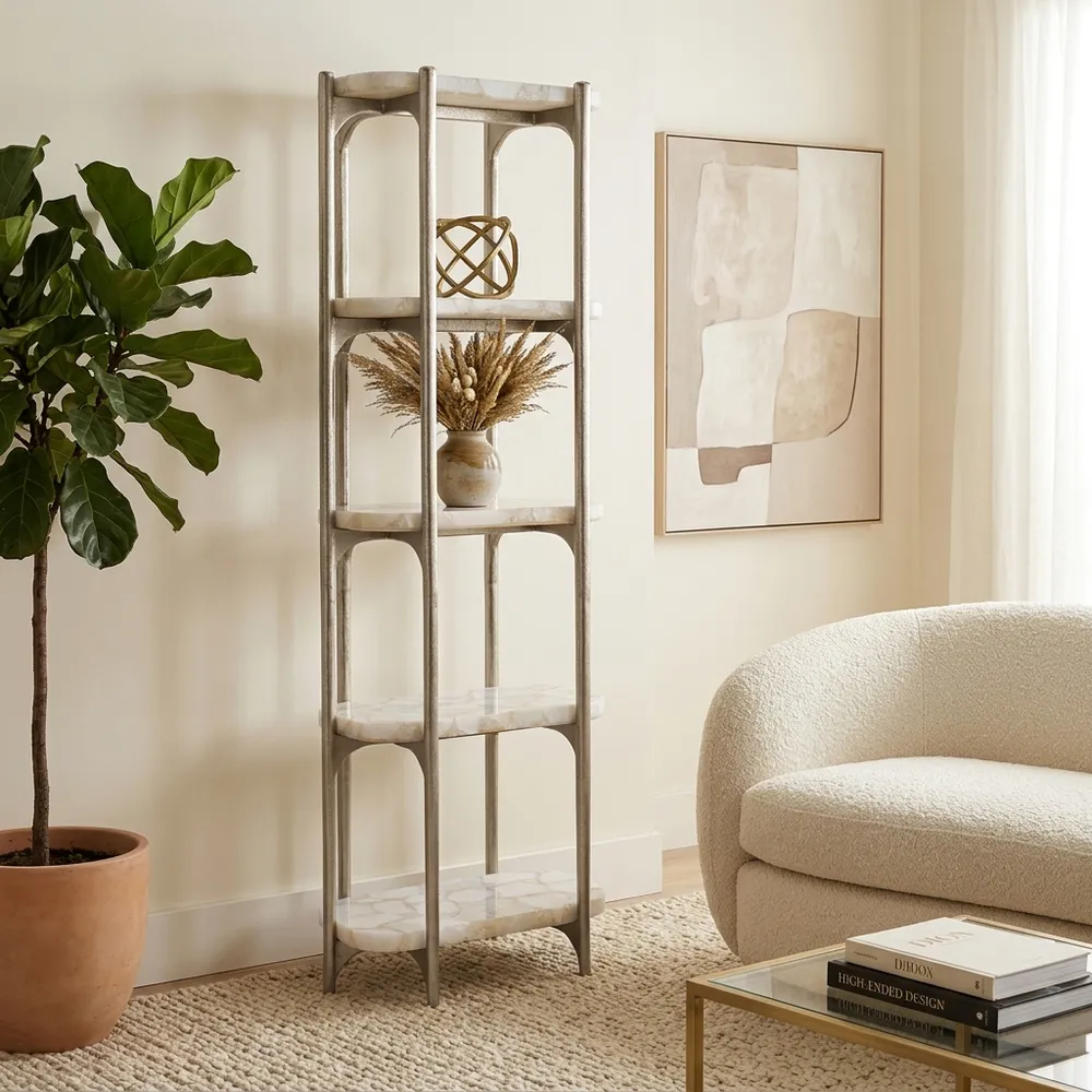 HATTONWAY WHITE ETAGERE 78 (IN)