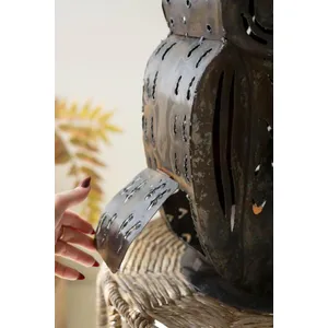 Rustic Iron Owl Luminary 3