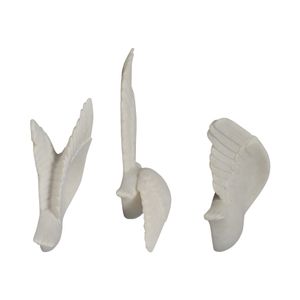 RUEMOOR SET OF 3 WHITE WALL SCULPTURES 13 (IN) 4