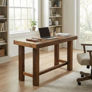 Barnwood Open Writing Desk - Antique Oak Top