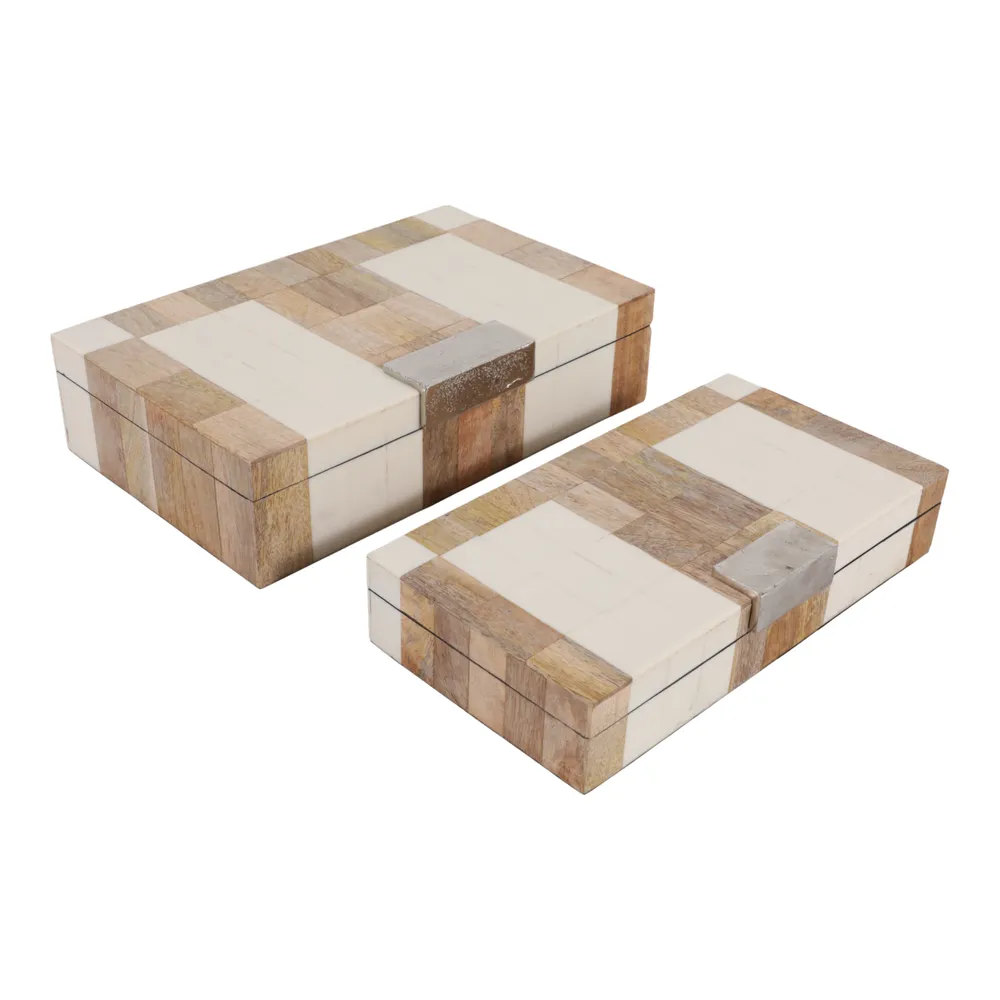 CALEVIEW SET OF 2 BROWN BOXES 3 (IN)