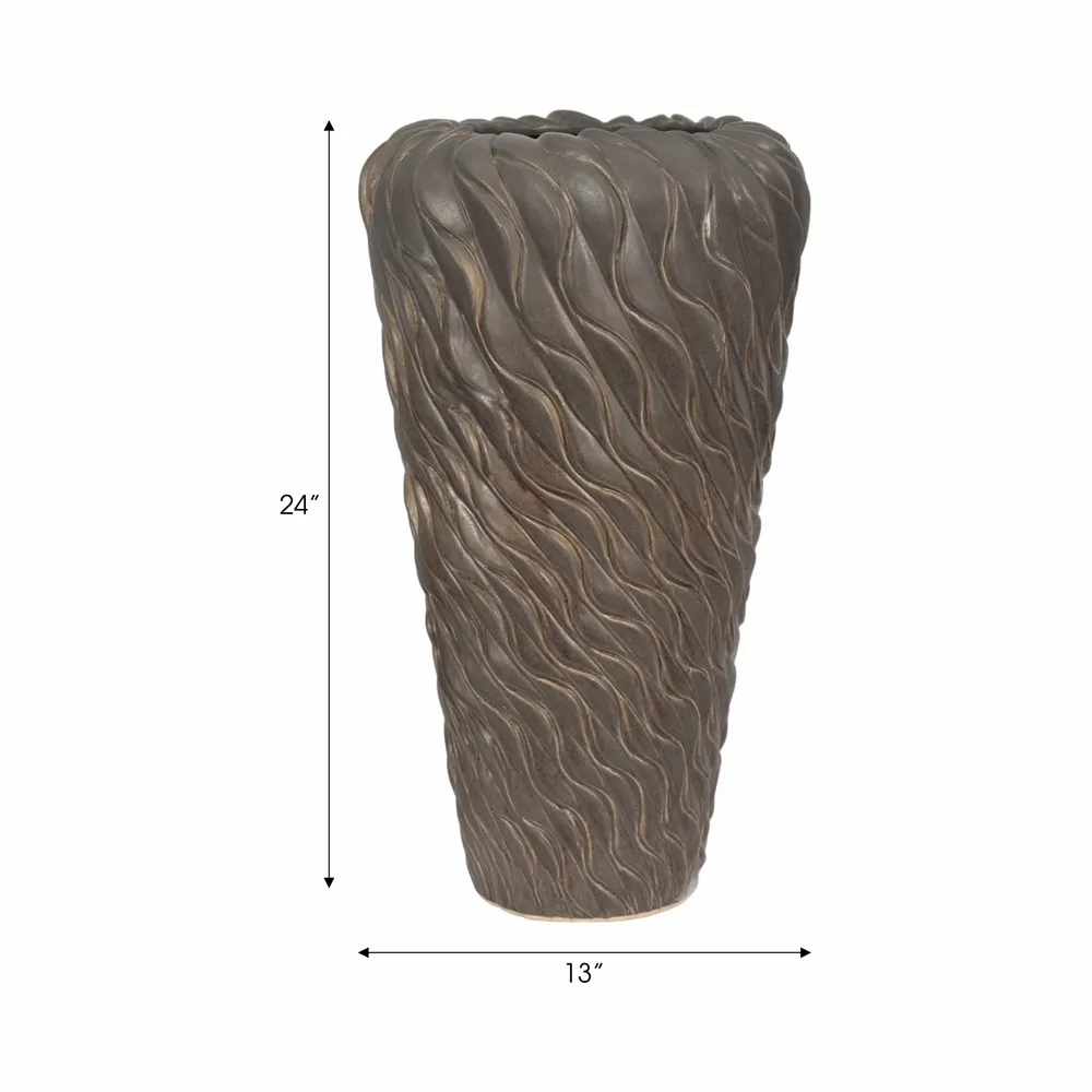 DRAKERUN BROWN VASE 24 (IN)