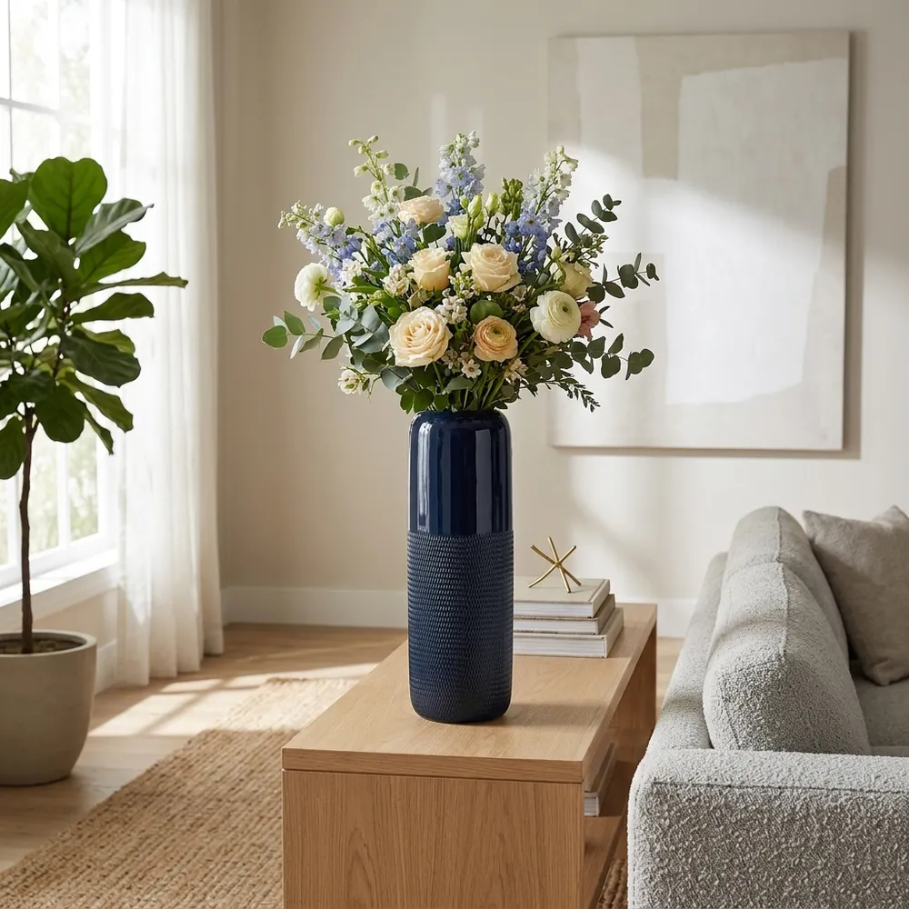 BECKHAVEN BLUE VASE 18 (IN)