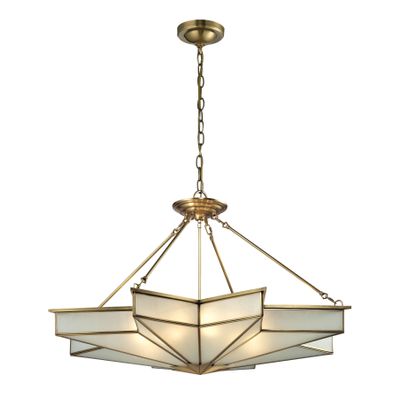 Decostar 43″ Wide 8-Light Chandelier - Brushed Brass