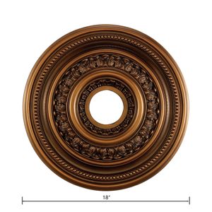 English Study 18'' Wide Medallion - Antique Brass 2