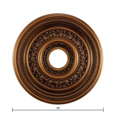 English Study 18″ Wide Medallion - Antique Brass