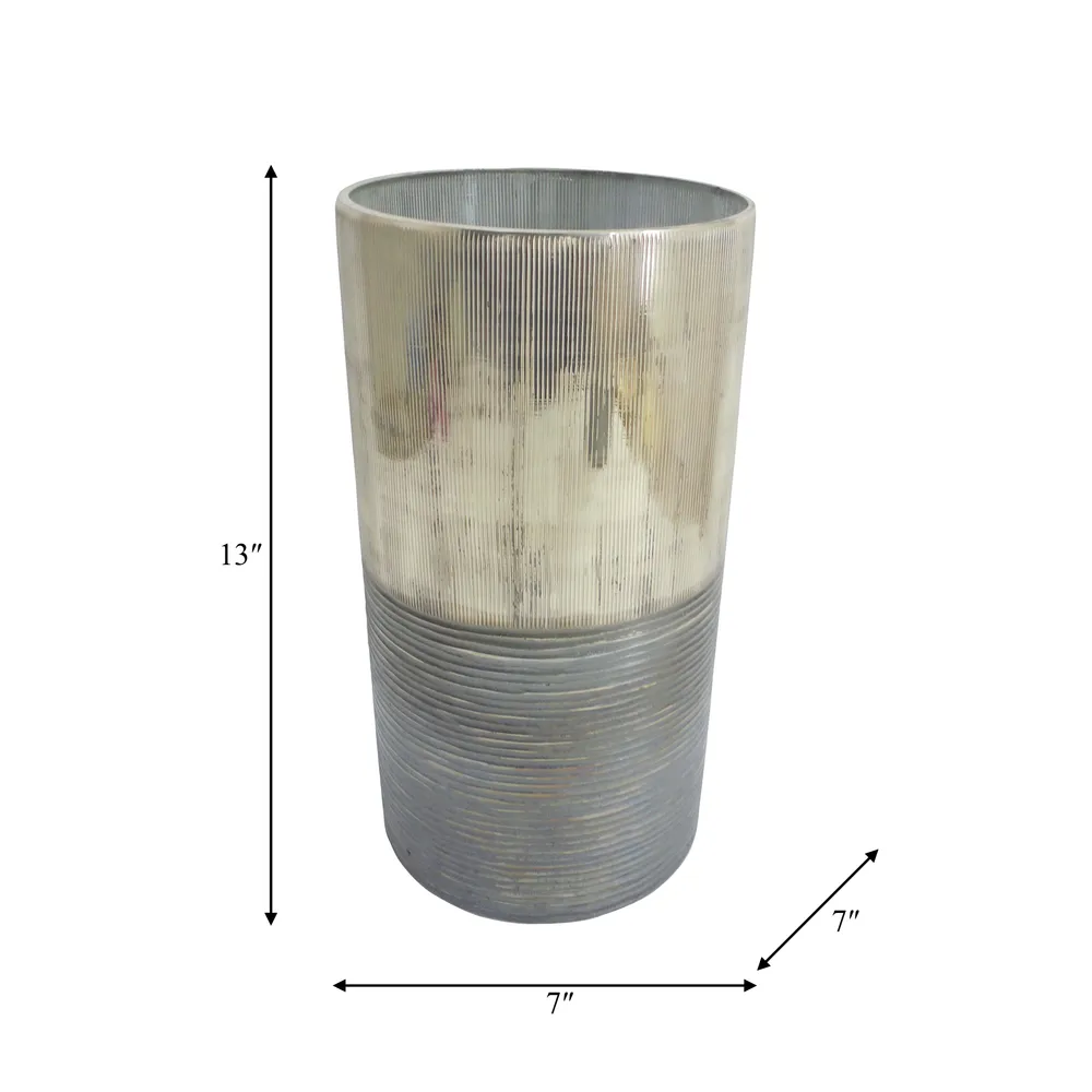 ARLOROSE SILVER GLASS VASE 13 (IN)