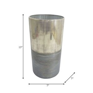 ARLOROSE SILVER GLASS VASE 13 (IN) 9