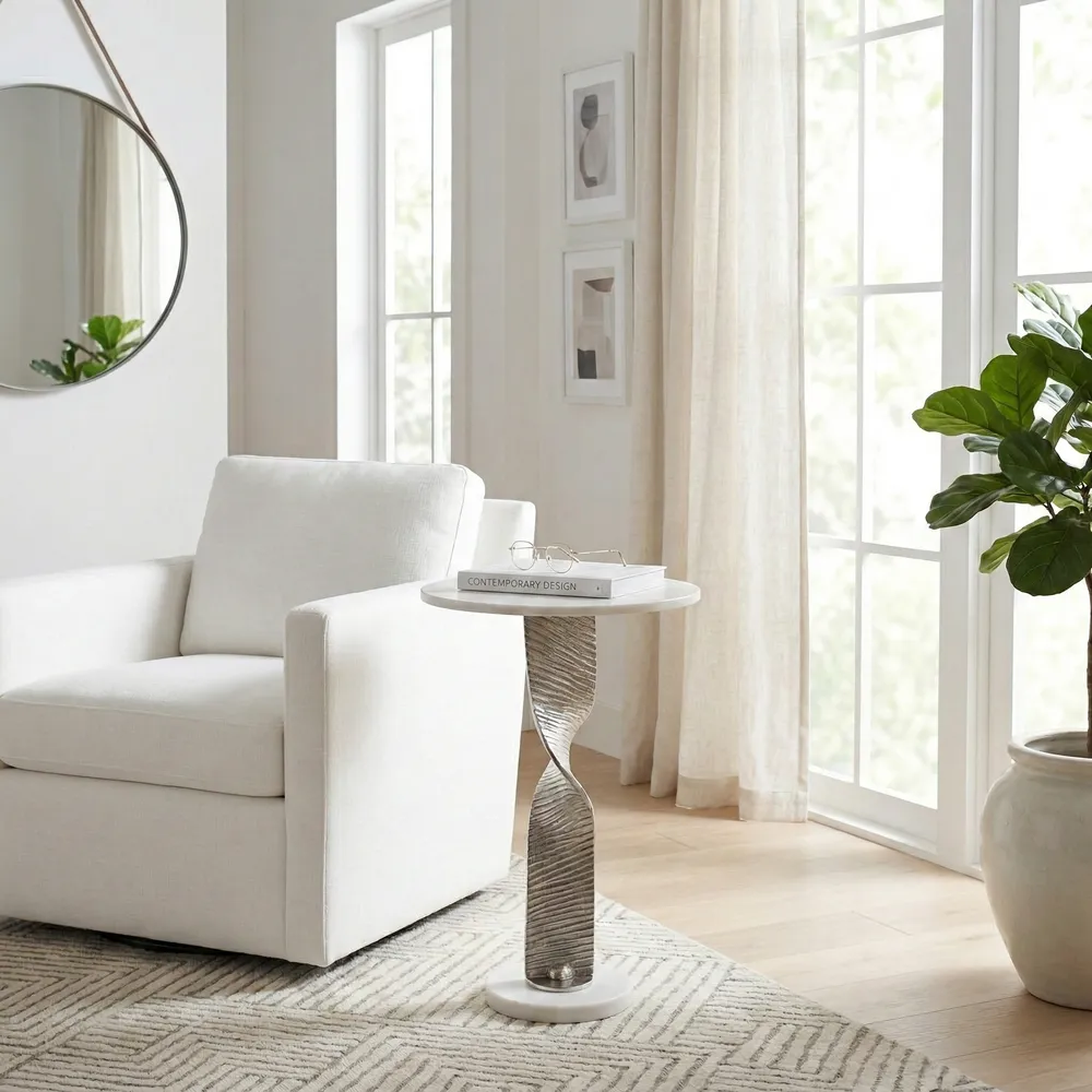 DENTONWIND SILVER TABLE 25 (IN)