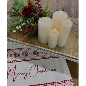 Cream Drip Timered Realistic Flame LED Candle 3x5in C Batts 4