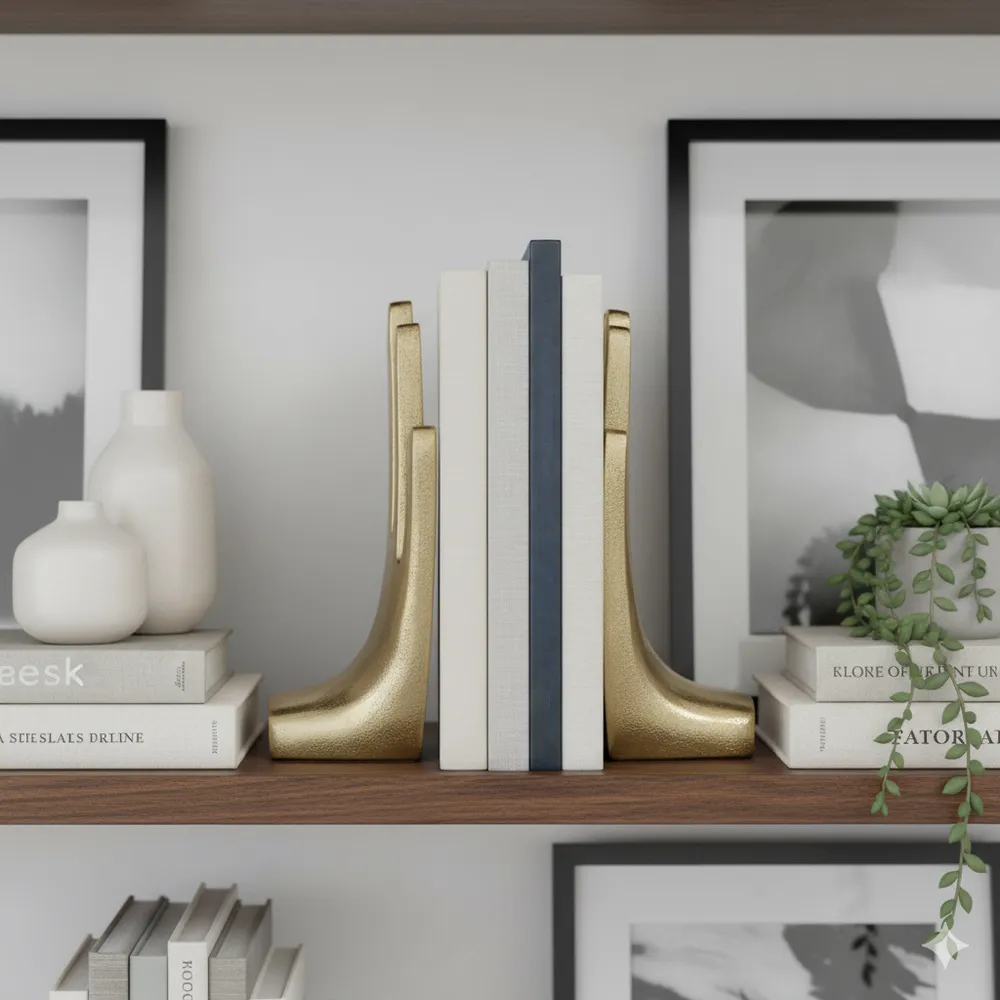 CLEOWAY SET OF 2 GOLD BOOKENDS 7 (IN)
