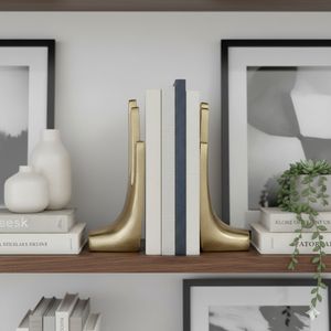 CLEOWAY SET OF 2 GOLD BOOKENDS 7 (IN) 11