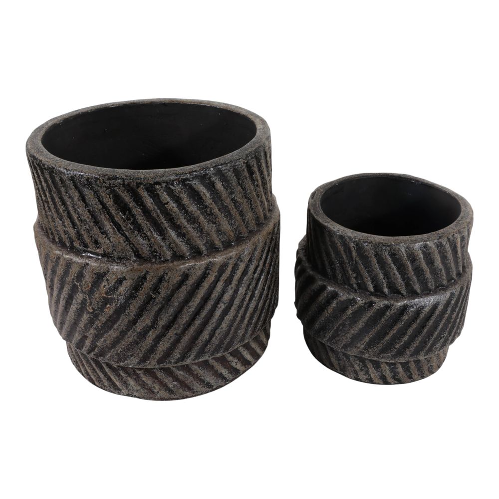 BELLCROSS SET OF 2 BLACK PLANTER 10 (IN)