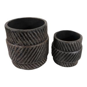 BELLCROSS SET OF 2 BLACK PLANTER 10 (IN) 6