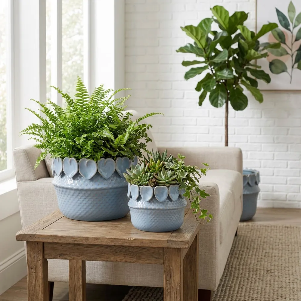 FALLONRUN SET OF 2 BLUE PLANTER 7 (IN)