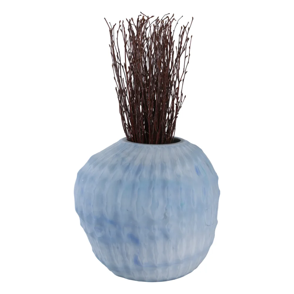 KIRBYWAY BLUE GLASS VASE 11 (IN)