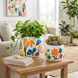 NICKGROVE SET OF 2 ORANGE PLANTER 7 (IN) 2