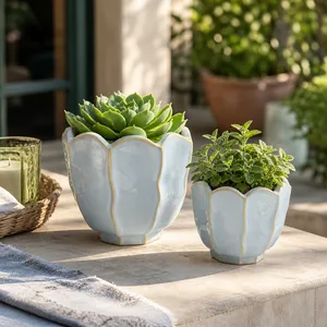 ASHTON SET OF 2 BLUE PLANTER 7 (IN) 2
