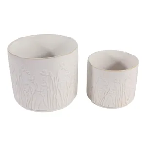 DANEBY SET OF 2 IVORY PLANTER 7 (IN) 6