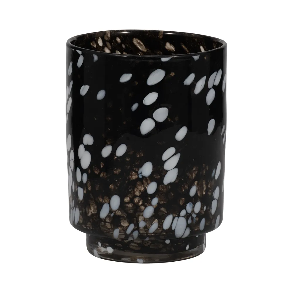 BAKERWOOD BLACK GLASS VASE 9 (IN)