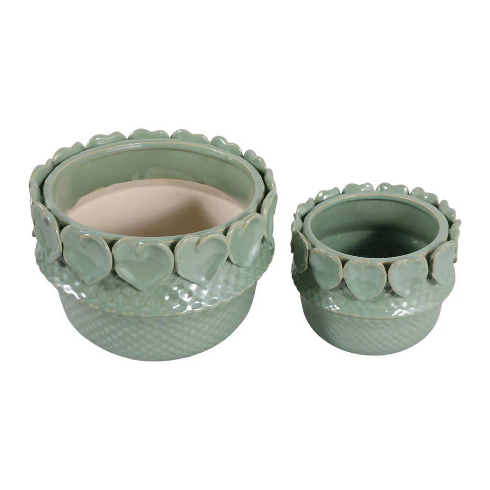 FALLONRUN SET OF 2 GREEN PLANTER 7 (IN)