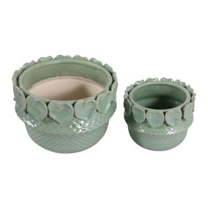 FALLONRUN SET OF 2 GREEN PLANTER 7 (IN) 4