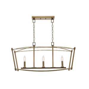 Darcy 32'' Wide 3-Light Linear Chandelier - Brushed Gold 1