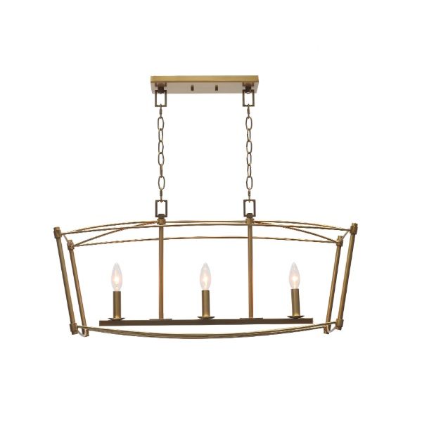 Darcy 32'' Wide 3-Light Linear Chandelier - Brushed Gold