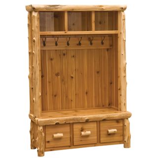 Cedar Log Entry Locker Unit - Vintage