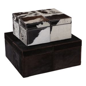 ESSEXLAND SET OF 2 IVORY BOXES 6 (IN) 6