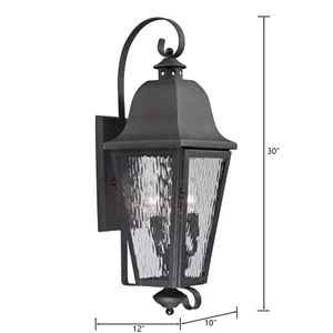 Forged Brookridge 30'' High 3-Light Outdoor Sconce - Charcoal 2