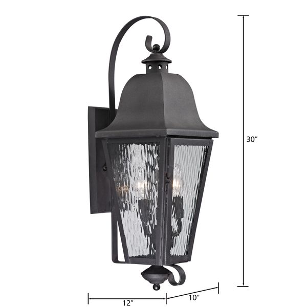 Forged Brookridge 30'' High 3-Light Outdoor Sconce - Charcoal