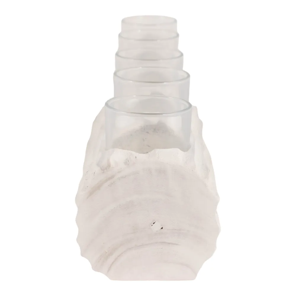 LUKEHAVEN WHITE TEALIGHT HOLDER 5 (IN)