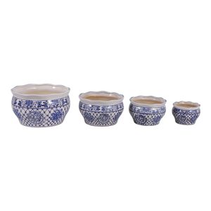ELTONVIEW SET OF 4 BLUE PLANTER 8 (IN) 5