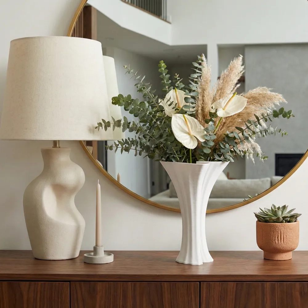WRENMORE WHITE VASE 11 (IN)