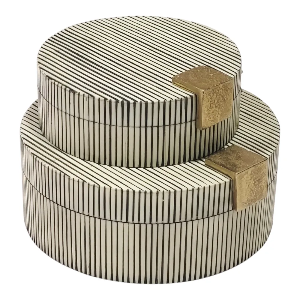 HOPEOAK SET OF 2 BLACK BOXES 3 (IN)
