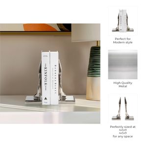 BRAEGROVE SET OF 2 SILVER BOOKENDS 9 (IN) 10