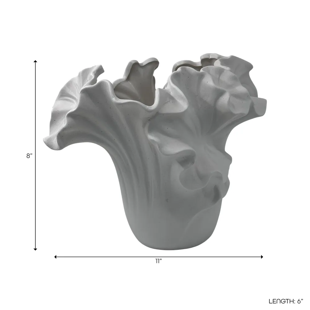 ALDERPORT WHITE VASE 8 (IN)