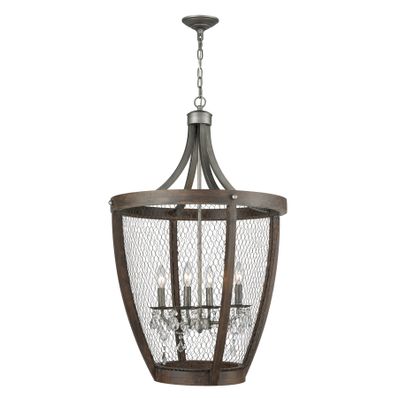 Renaissance Invention 23″ Wide 4-Light Chandelier - Weathered Zinc