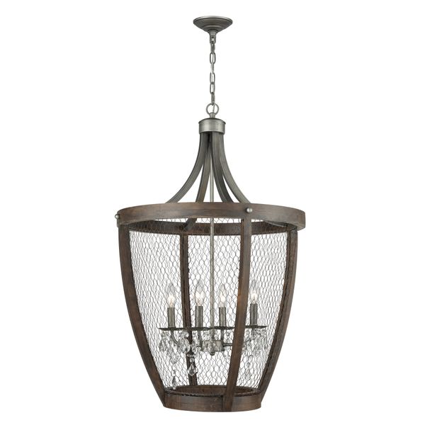 Renaissance Invention 23'' Wide 4-Light Chandelier - Weathered Zinc