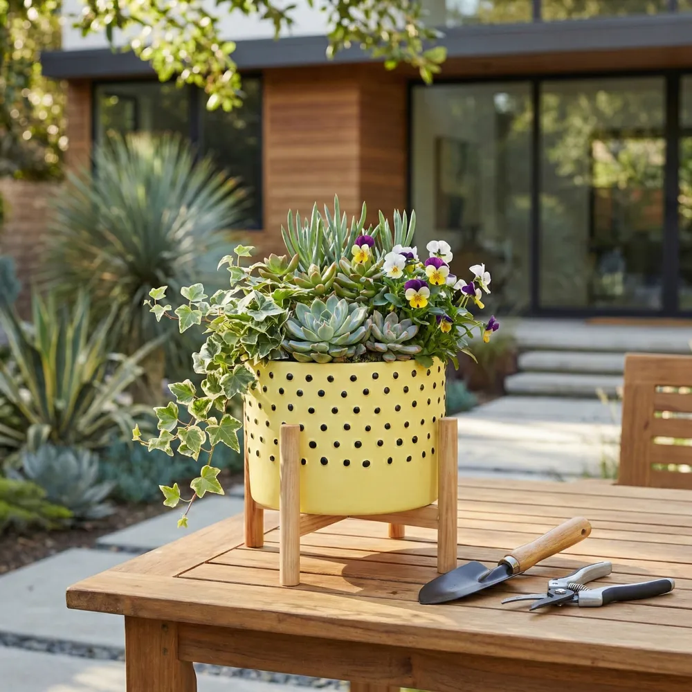 COLECREST YELLOW PLANTER 9 (IN)